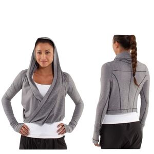 Lululemon Iconic Wrap Hoodie Striped Top Cardigan Stretch Converts Sweater Shirt